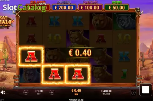 Οθόνη3. Great Buffalo Hold 'n Win Κουλοχέρης