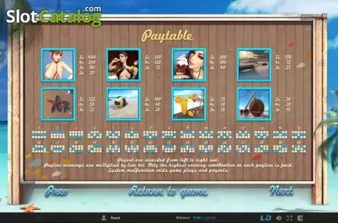 Πίνακας πληρωμών 1. Bikini Beach (GamePlay) Κουλοχέρης