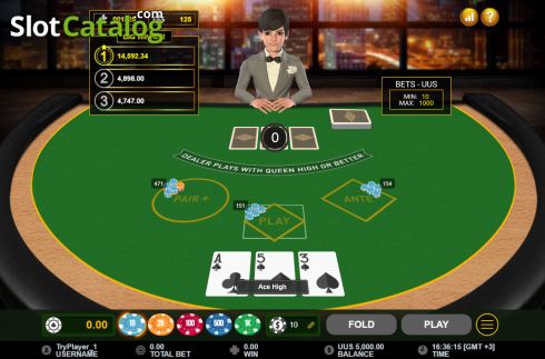 Οθόνη2. Three Card Poker (Gameplay) Κουλοχέρης