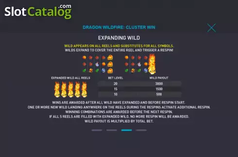 Οθόνη8. Dragon Wildfire: Cluster Win Κουλοχέρης 