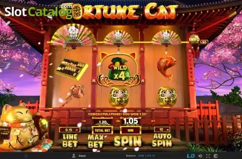 Οθόνη 2. Fortune Cat (GamePLay) Κουλοχέρης