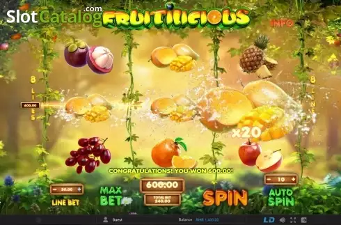 Οθόνη 3. Fruitilicious (GamePlay) Κουλοχέρης