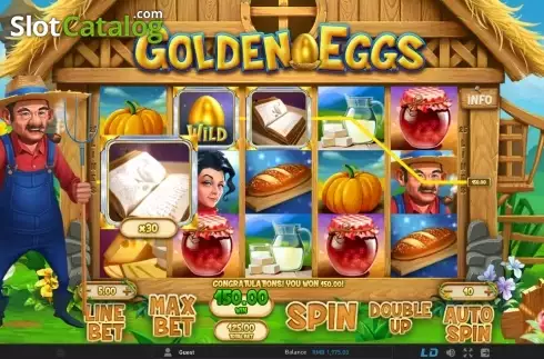 Οθόνη 2. Golden Eggs (GamePlay) Κουλοχέρης 