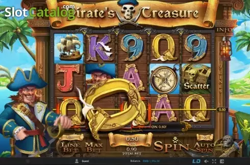 Οθόνη 3. Pirate's Treasure (GamePlay) Κουλοχέρης