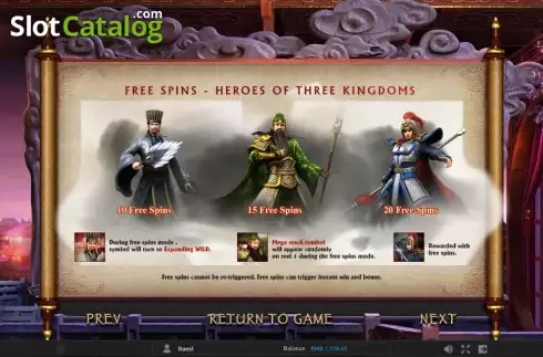 Πίνακας πληρωμών 3. Three Kingdoms (GamePlay) Κουλοχέρης