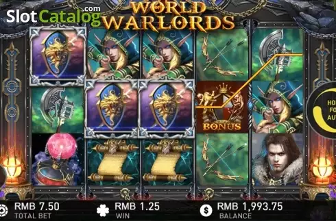 Οθόνη 1. World of Warlords Κουλοχέρης 