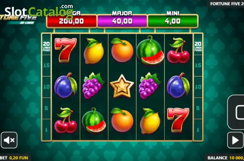 Οθόνη2. Fortune Five 20 Lines Κουλοχέρης 