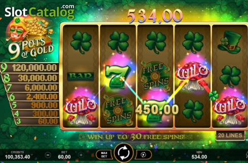 Οθόνη5. 9 Pots of Gold Κουλοχέρης