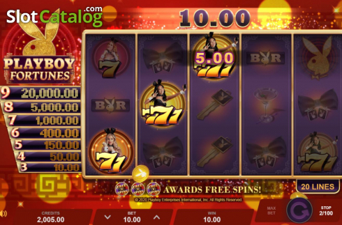 Οθόνη4. Playboy Fortunes Κουλοχέρης