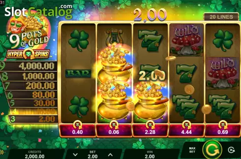 Οθόνη3. 9 Pots of Gold HyperSpins Κουλοχέρης
