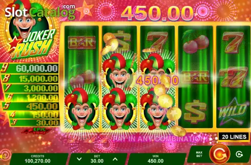Οθόνη4. Joker Rush (Gameburger Studios) Κουλοχέρης 