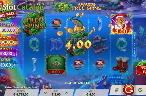 Οθόνη3. Fishin’ Christmas Pots Of Gold Κουλοχέρης
