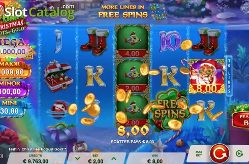 Οθόνη4. Fishin’ Christmas Pots Of Gold Κουλοχέρης
