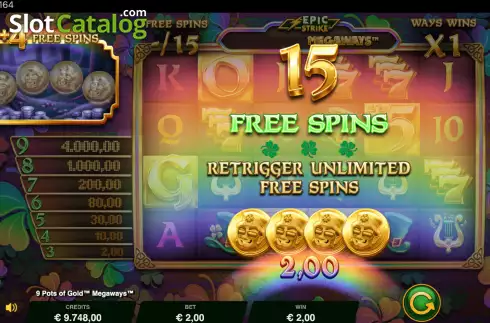 Οθόνη6. 9 Pots of Gold Megaways Κουλοχέρης