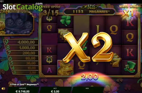 Οθόνη7. 9 Pots of Gold Megaways Κουλοχέρης
