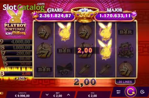 Οθόνη3. Playboy Fortunes King Millions Κουλοχέρης 