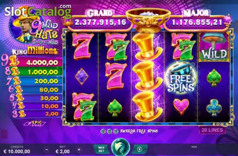 Οθόνη2. 9 Mad Hats King Millions Κουλοχέρης