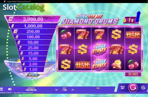 Οθόνη2. Hyper Strike Diamond Drums Κουλοχέρης
