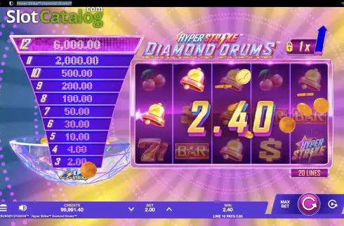 Οθόνη3. Hyper Strike Diamond Drums Κουλοχέρης