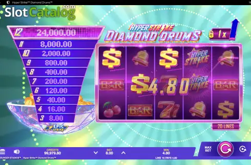 Οθόνη5. Hyper Strike Diamond Drums Κουλοχέρης