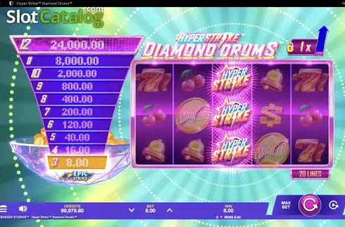 Οθόνη7. Hyper Strike Diamond Drums Κουλοχέρης