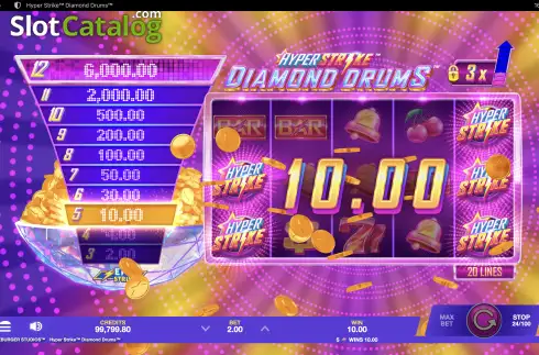 Οθόνη8. Hyper Strike Diamond Drums Κουλοχέρης