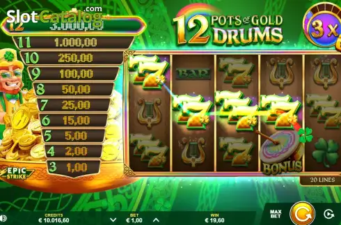 Οθόνη4. 12 Pots of Gold Drums Κουλοχέρης