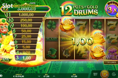 Οθόνη6. 12 Pots of Gold Drums Κουλοχέρης