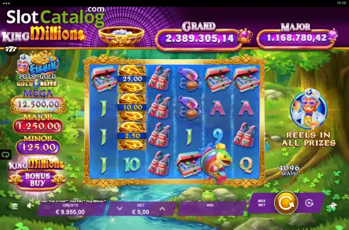 Οθόνη2. Fishin' Pots of Gold: Gold Blitz King Millions Κουλοχέρης