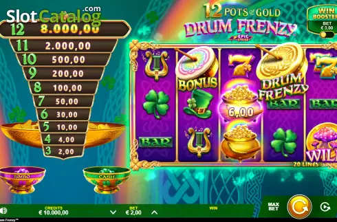 Οθόνη2. 12 Pots of Gold: Drum Frenzy Κουλοχέρης