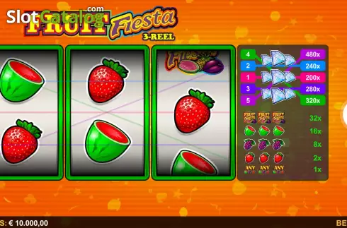 Οθόνη2. Fruit Fiesta 3 Reel Κουλοχέρης