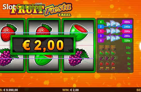 Οθόνη3. Fruit Fiesta 3 Reel Κουλοχέρης