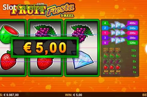 Οθόνη4. Fruit Fiesta 3 Reel Κουλοχέρης