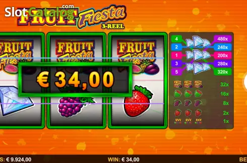 Οθόνη5. Fruit Fiesta 3 Reel Κουλοχέρης