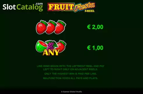 Οθόνη8. Fruit Fiesta 3 Reel Κουλοχέρης
