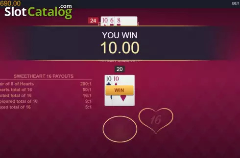 Οθόνη5. Classic Blackjack with Sweetheart 16 Κουλοχέρης