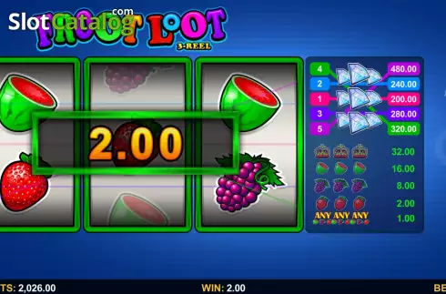 Οθόνη3. Froot Loot 3-Reel Κουλοχέρης