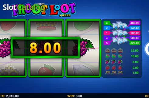 Οθόνη4. Froot Loot 3-Reel Κουλοχέρης