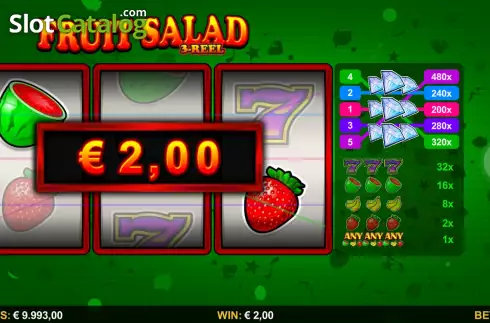 Οθόνη4. Fruit Salad 3-Reel Κουλοχέρης
