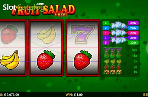 Οθόνη5. Fruit Salad 3-Reel Κουλοχέρης