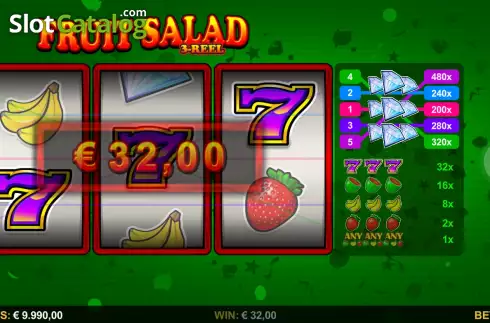 Οθόνη6. Fruit Salad 3-Reel Κουλοχέρης