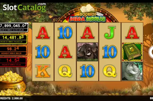 Οθόνη3. Book of Mega Moolah Κουλοχέρης