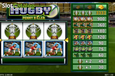 Οθόνη2. Rugby Penny Roller Κουλοχέρης 
