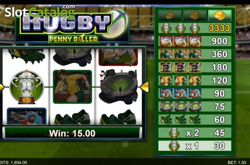 Οθόνη3. Rugby Penny Roller Κουλοχέρης 