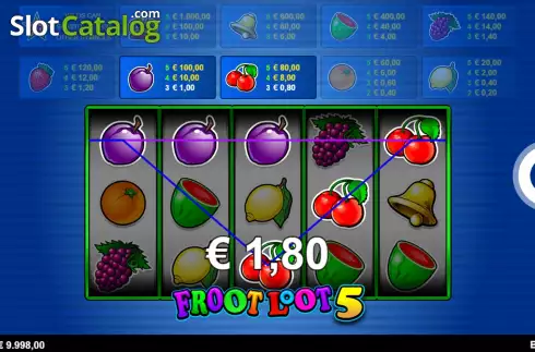 Οθόνη3. Froot Loot 5-Line Κουλοχέρης