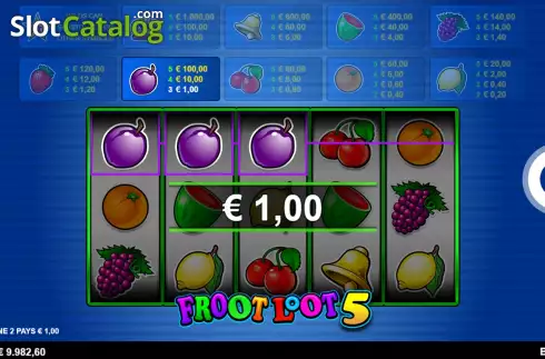 Οθόνη4. Froot Loot 5-Line Κουλοχέρης