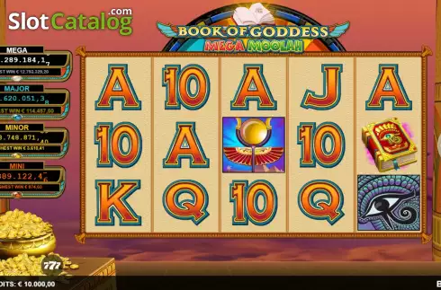 Οθόνη3. Book of Goddess Mega Moolah Κουλοχέρης