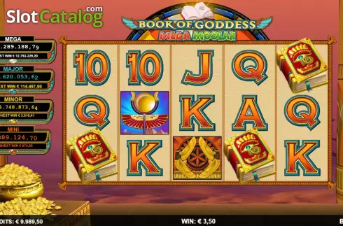 Οθόνη6. Book of Goddess Mega Moolah Κουλοχέρης