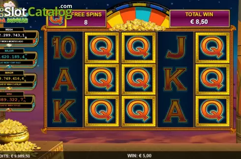 Οθόνη8. Book of Goddess Mega Moolah Κουλοχέρης