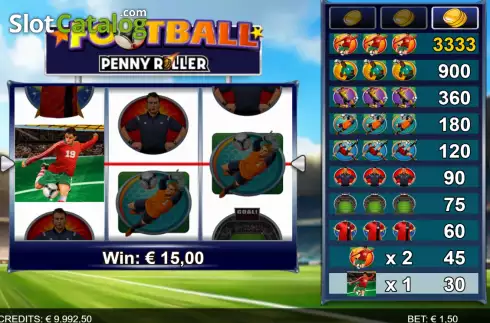 Οθόνη3. Football Penny Roller Κουλοχέρης